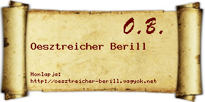 Oesztreicher Berill névjegykártya
